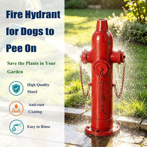 24" H Fire Hydrant for Dogs to Pee On, M to L Dog Metal Fire Hydrant Pee Post in Kuwait