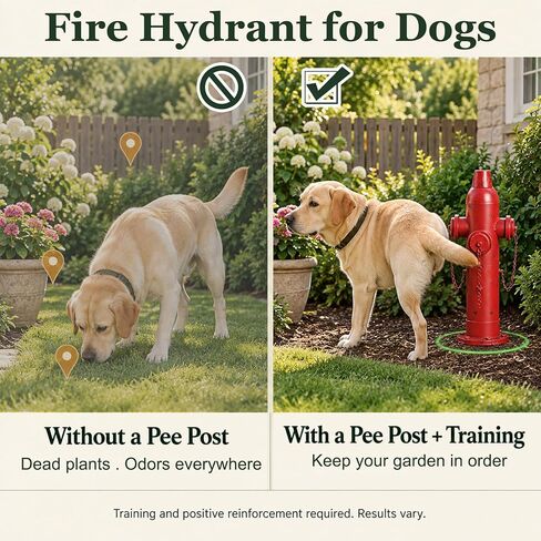 24" H Fire Hydrant for Dogs to Pee On, M to L Dog Metal Fire Hydrant Pee Post in Kuwait