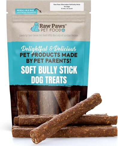 Raw Paws Alternative Soft Bully Sticks for Dogs, 6-Inch (15-Count) in Kuwait