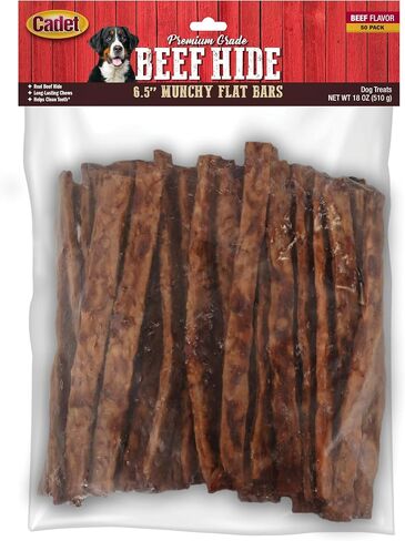 Cadet Premium Grade Beef Hide Munchy Chew Sticks for Dogs, 50 Count, 6.5" in Saudi Arabia
