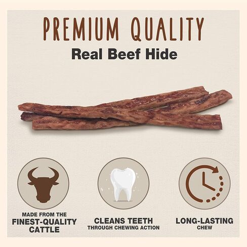 Cadet Premium Grade Beef Hide Munchy Chew Sticks for Dogs, 50 Count, 6.5" in Saudi Arabia