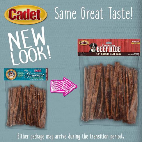 Cadet Premium Grade Beef Hide Munchy Chew Sticks for Dogs, 50 Count, 6.5" in Saudi Arabia