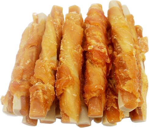 Dog Treats Chews Rawhide Free Chicken Wrapped Cod Sticks for Puppy Training Snacks Dog Chews Treats 2lb in Kuwait