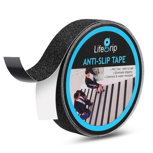 LifeGrip Anti Slip Traction Tape, 2 Inch x 60 Foot, Best Grip, Friction, Abrasive Adhesive for Stairs, Tread Step, Indoor, Outdoor, Caution Yellow/Black in Saudi Arabia