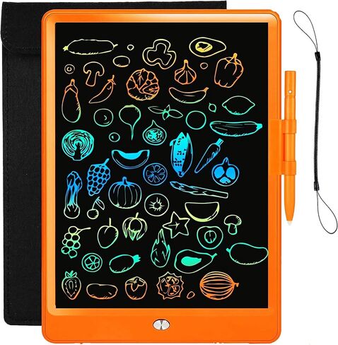 LCD Writing Tablet with Bag for Kids, 10 Colorful Screen Drawing Board Doodle Pad Learning Educational Toy - Gift for 3-6 Years Old Boy Girl (Blue) in Kuwait