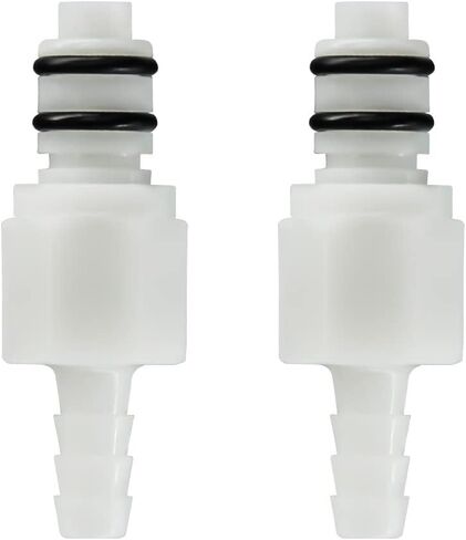 2PCS 1/4" 3/8" 5/16" Plastic Hose Barb Valved In-Line Coupling Insert Quick Connector, Quick Shut-Off Hose Joint Tube Connector, Male Quick Connect Fittings (2x Male Connector) (1/4") in Kuwait