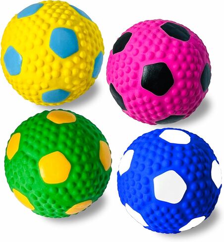 HOLYSTEED 2" Squeaky Dog Toys for Small Dogs, Mini Breed, Latex Soccer Ball in Kuwait