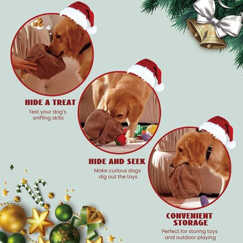 Nocciola Squeaky Fruits Veggies Stuffed Dog Toys Pack- Hide Seek Grocery Basket Crinkle Plush Puppy Toys to Keep Busy, Birthday Pet Supplies Gifts for Small Medium Breeds in Kuwait