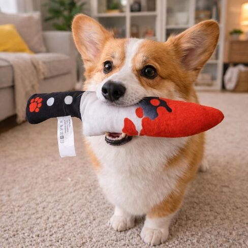 2-Pack Halloween Squeaky Dog Toy Set - Plush Knife and Cleaver Design, Interactive Sound Toys for Dogs, Perfect for Halloween Play and Chewing Fun in Saudi Arabia