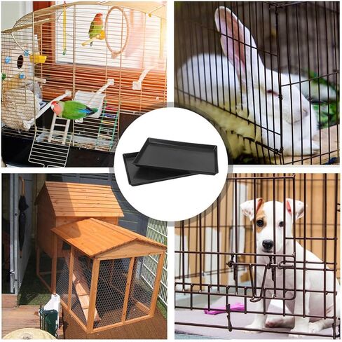 Dog Crate Tray Replacement, ABS Plastic Bird Cage Bottom Pan Black in Kuwait