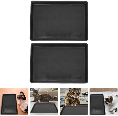 2pcs PET Cage Replacement Pan, Black PP Floor Protector in Kuwait