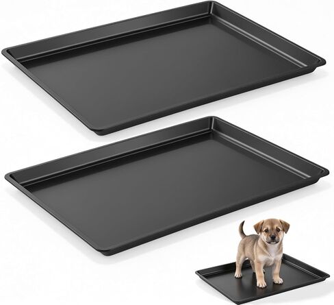 2pcs PET Cage Replacement Tray, Thickened Plastic Pan for Dog Cages in Kuwait