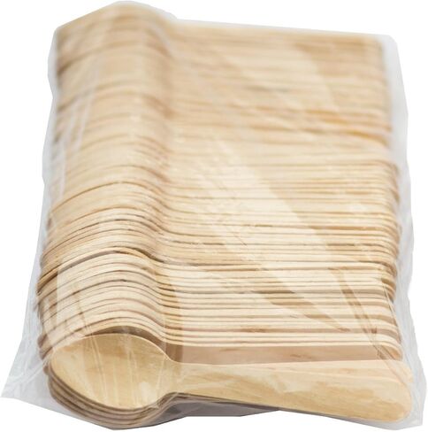 Perfect Stix 6.25" Wooden Cutlery Spoons- Pack of 250ct,Light Brown in Kuwait