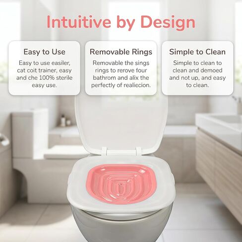 Cat Toilet Trainer Kit, Universal Cat Toilet Training Systems, Pink in Kuwait