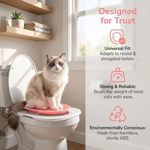 Cat Toilet Trainer Kit, Universal Cat Toilet Training Systems, Pink in Kuwait
