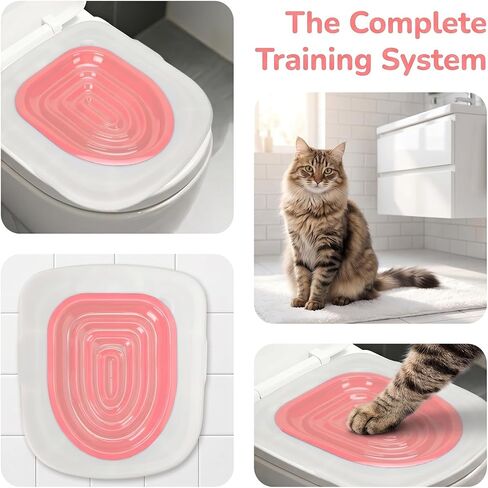 Cat Toilet Trainer Kit, Universal Cat Toilet Training Systems, Pink in Kuwait