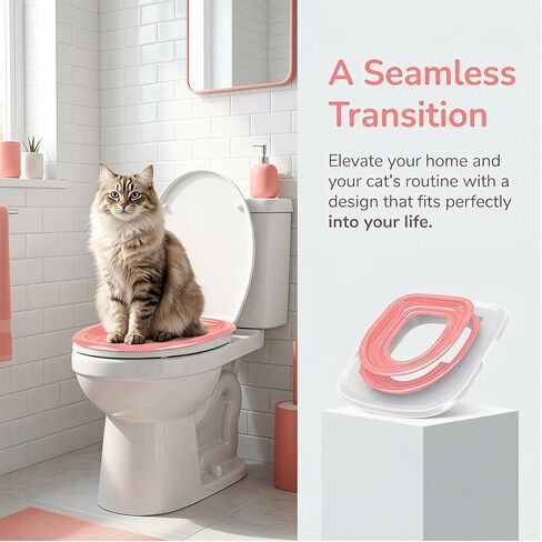 Cat Toilet Trainer Kit, Universal Cat Toilet Training Systems, Pink in Kuwait