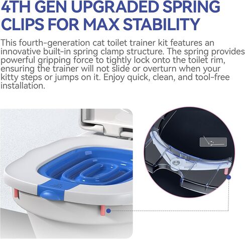 4th Gen Cat Toilet Trainer Kit | Universal Antislip Potty Seat Device(Grey) in Kuwait