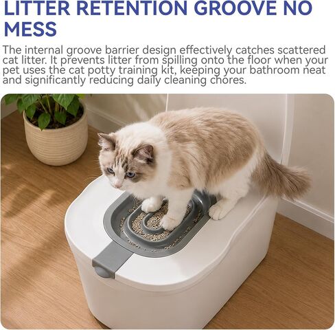 4th Gen Cat Toilet Trainer Kit | Universal Antislip Potty Seat Device(Grey) in Kuwait