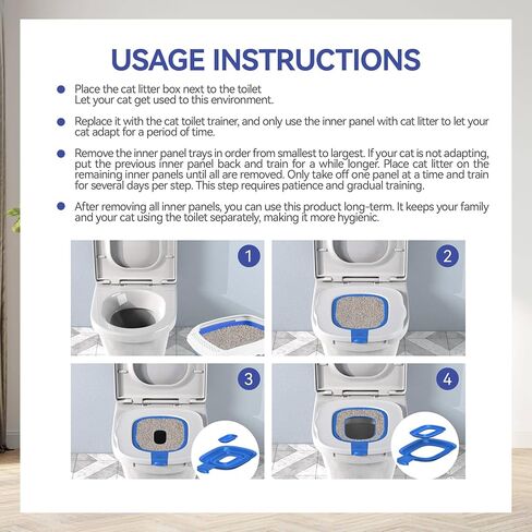 4th Gen Cat Toilet Trainer Kit | Universal Antislip Potty Seat Device(Grey) in Kuwait