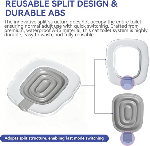 4th Gen Cat Toilet Trainer Kit | Universal Antislip Potty Seat Device(Grey) in Kuwait