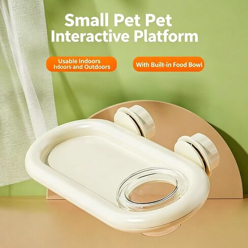 Bird Feeding Platform,bird feeder for cage,Parrot Rest Station with Food Bowl, Parrot Cage Perch,bird perches for Cages,Platform with Feeding Bowl for Parakeets and Small Birds cage Accessories(White) in Kuwait