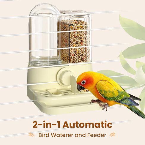 2-in-1 Automatic No Mess Bird Feeder & Gravity Waterer Dispenser for Cage in Kuwait