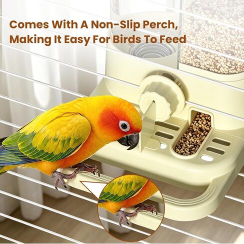 2-in-1 Automatic No Mess Bird Feeder & Gravity Waterer Dispenser for Cage in Kuwait