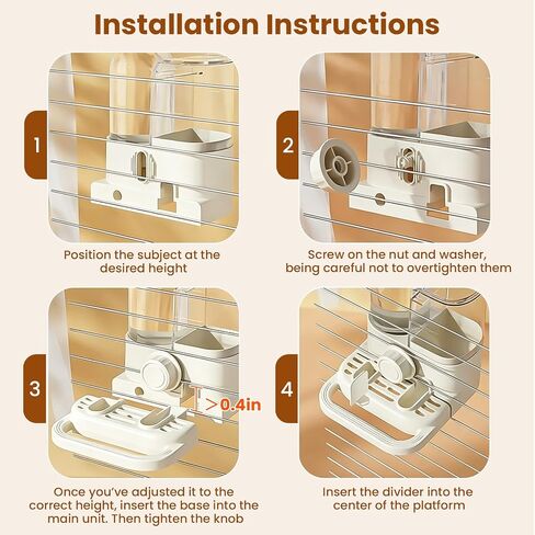 2-in-1 Automatic No Mess Bird Feeder & Gravity Waterer Dispenser for Cage in Kuwait