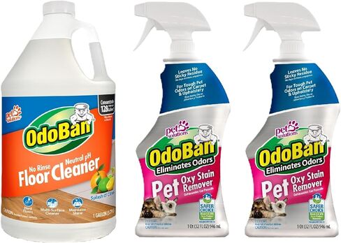 مزيل البقع أوكسي من شركة OdoBan Pet Solutions، بخاخ 32 أونصة، ومنظف سجاد 3 في 1، و1 جالون، و120 كيسًا لالتقاط نفايات الكلاب in Kuwait