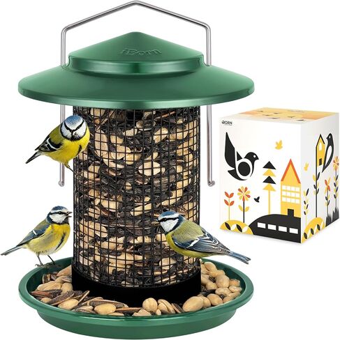 Metal Peanut Bird Feeder for Outdoors, Chew Resistant, 2.2lbs, 1Pk, Coffee in Kuwait