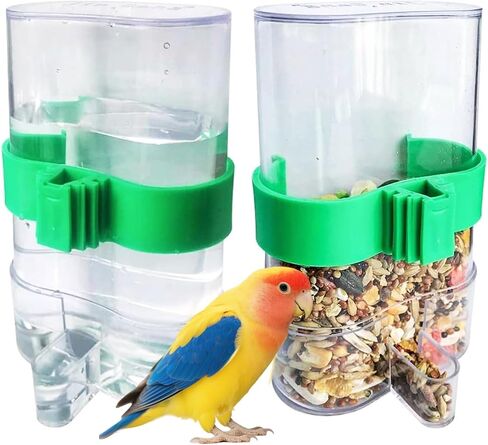 2 Pack Bird Water Dispenser and Feeder for Parakeet Cage Accessories in Kuwait