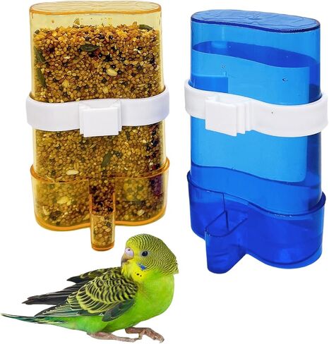 2 Pack Bird Water Dispenser and Feeder for Parakeet Cage Accessories in Kuwait
