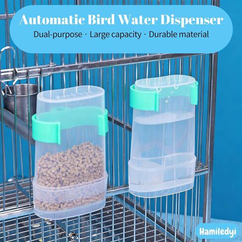 2 Pack Bird Water Dispenser and Feeder for Parakeet Cage Accessories in Kuwait