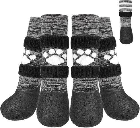 KOOLTAIL Anti Slip Dog Socks to Prevent Licking Paws for Hot/Clod Pavement, Waterproof Long Snow Dog Boots&Paw Protectors with Straps Traction Control for Hardwood Floor for Small Medium Large DogsM in Kuwait