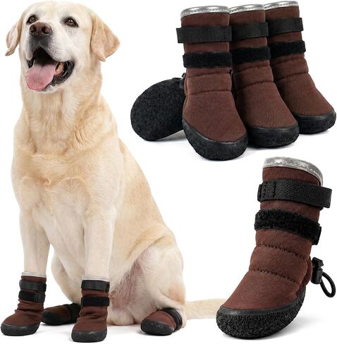 Kuoser Dog Boots, Waterproof Anti-Slip Dog Shoes with Adjustable Straps in Saudi Arabia