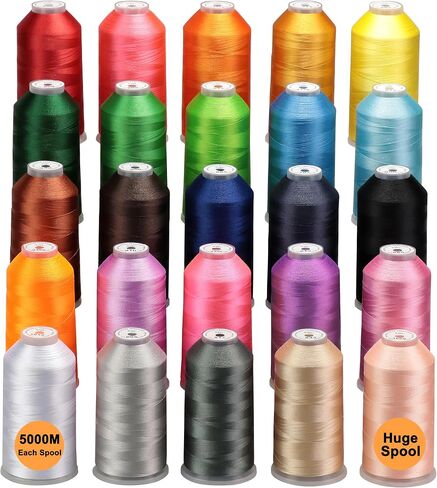 New brothread 25 Basic Color Huge Spool Polyester Embroidery Machine Thread in Kuwait