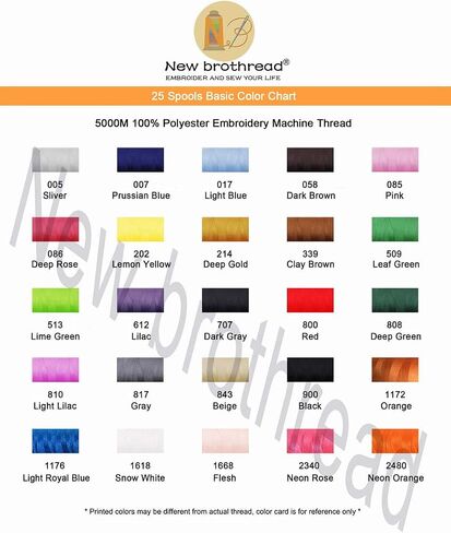 New brothread 25 Basic Color Huge Spool Polyester Embroidery Machine Thread in Kuwait