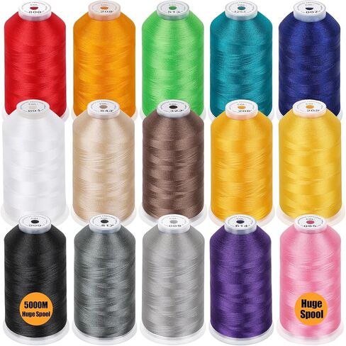 New brothread 25 Basic Color Huge Spool Polyester Embroidery Machine Thread in Kuwait