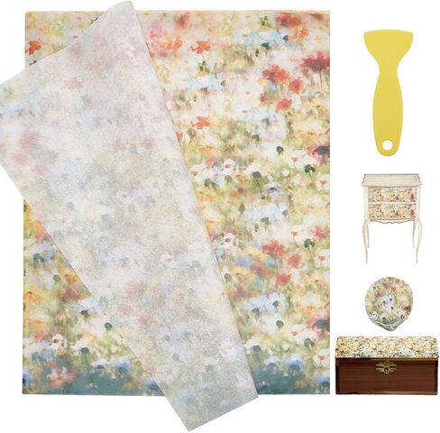 PLIGREAT 20 Sheets Large Decoupage Paper for Furniture, Vintage Floral Rice Tissue Paper Vintage Oil Painting Rice Papers for Decoupage Wrapping DIY Crafts, 20x27.5 Inches in Saudi Arabia