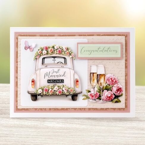 Forever & Always Die Cut Decoupage Collection for Wedding Card Making. 12 Pre-Cut Sheets for 3D Card Toppers Paper Tole by Katy Sue Designs in Kuwait