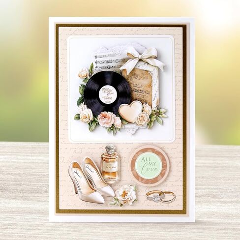 Forever & Always Die Cut Decoupage Collection for Wedding Card Making. 12 Pre-Cut Sheets for 3D Card Toppers Paper Tole by Katy Sue Designs in Kuwait