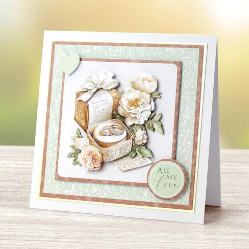 Forever & Always Die Cut Decoupage Collection for Wedding Card Making. 12 Pre-Cut Sheets for 3D Card Toppers Paper Tole by Katy Sue Designs in Kuwait