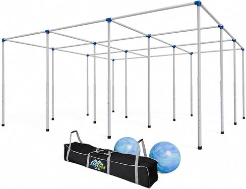 Sky Grid Pro 9 Square Game Giant Lawn Games – Impact Proof PVC Backyard - 5 Heights -Playground Adjustable Square Game System–Windproof and Waterproof–Easy Setup - Nine Square Outdoor Games in Kuwait