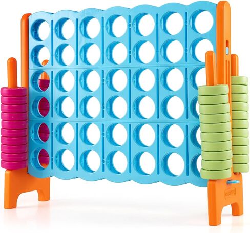 COSTWAY Giant 4-in-a-Row Game Set, Jumbo 4-to-Score for Kids and Adults in Kuwait