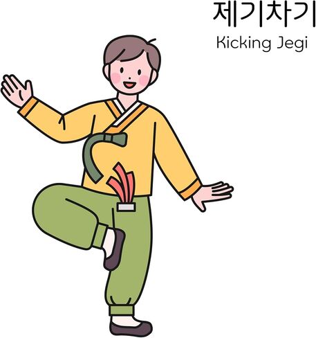 Jegi Chagi Korean Kicking GameFolk Play Traditional Footbag Game (Random Color). Footbag Game for Adult, 1 PCS/제기차기/재기차기 in Kuwait
