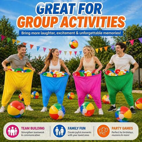 Giant Granny Pants Yard Game, 4-Team Party Set with 20 Balls & 2 Pumps in Kuwait