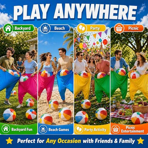 Giant Granny Pants Yard Game, 4-Team Party Set with 20 Balls & 2 Pumps in Kuwait