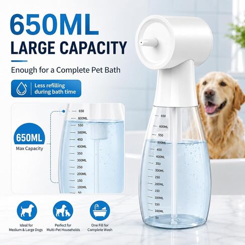 650ml Electric Dog Shampoo Dispenser, Rechargeable Foam Sprayer in Kuwait