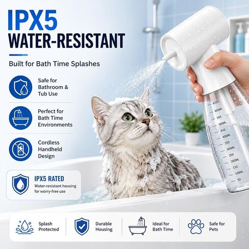 650ml Electric Dog Shampoo Dispenser, Rechargeable Foam Sprayer in Kuwait